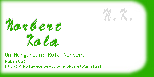 norbert kola business card